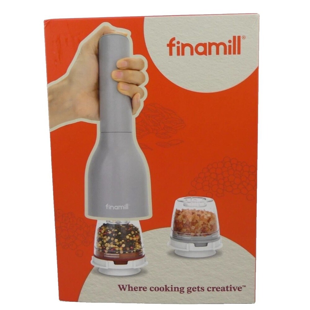 Battery Operated Salt and Pepper Grinder Set Spice Mill with LED Light New